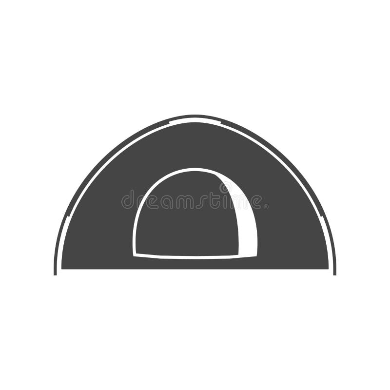 Camping Tent Bold Black Silhouette Icon Isolated on White. Outdoor Easy ...