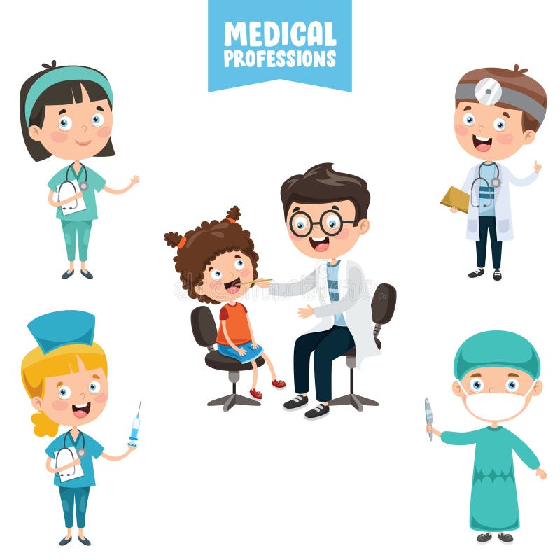 Cartoon Characters of Medical Professions Stock Vector - Illustration ...