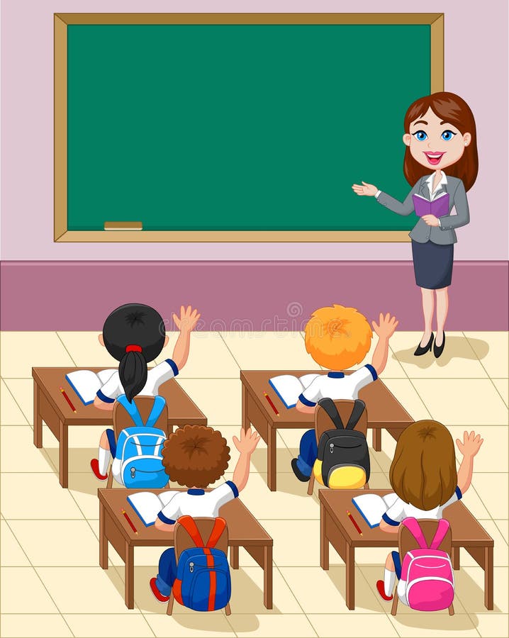 Cartoon Little Kids a Study in the Classroom Stock Vector ...