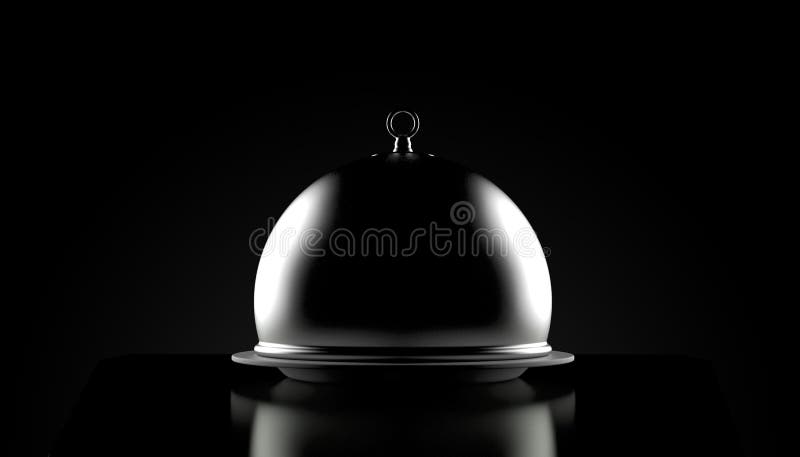 Catering Dome on Black Background Stock Illustration - Illustration of  meal, background: 142383366