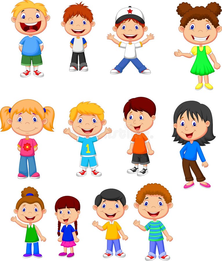 Children Cartoon Collection Set Stock Vector - Illustration of fashion ...