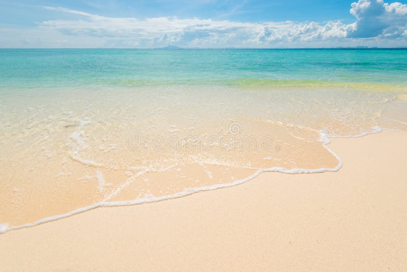 close-up of sea waves on the sandy shore of the lost desert