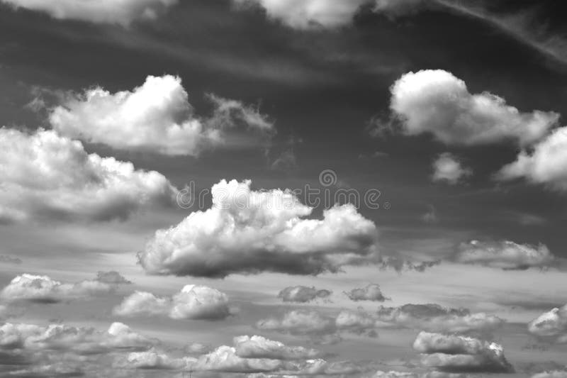 Nature Background 3910 Cloudy Sky Black and White Stock Photo - Image ...