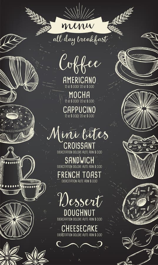 Coffee Restaurant Cafe Menu, Template Design. Stock Vector ...