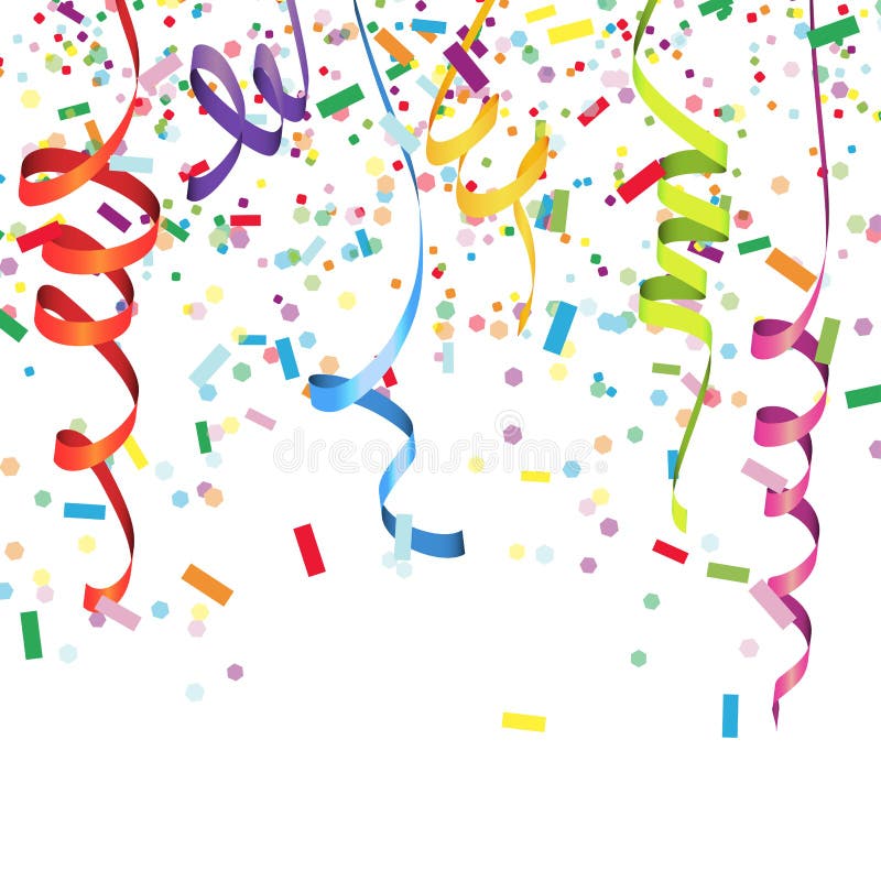 Colored Confetti and Streamers Stock Vector - Illustration of ...