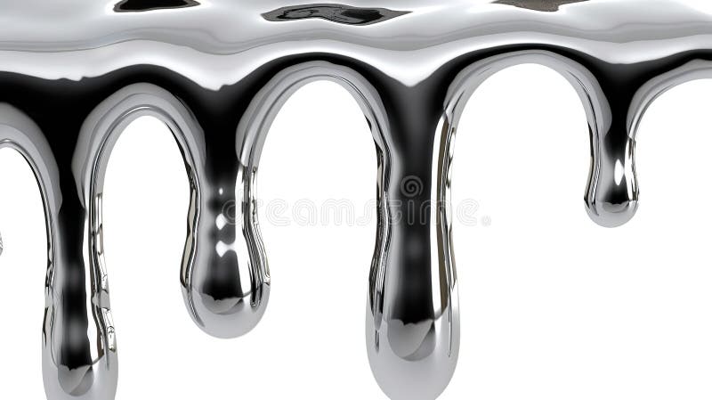 3D Illustration of Liquid Chrome Dripping. Generative AI Stock ...