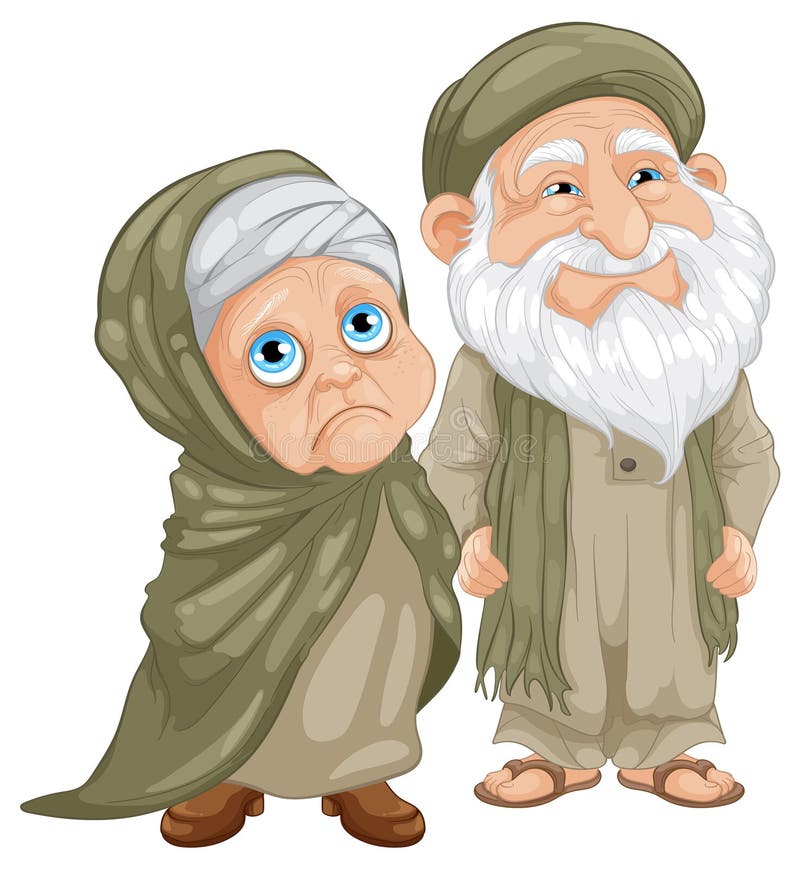 An elderly couple dressed stock vector. Illustration of grandparents ...