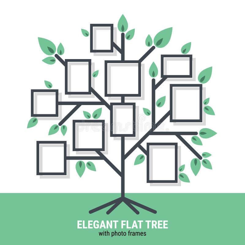 Tree with Photo Frames and Birds, Vector Stock Vector - Illustration of ...