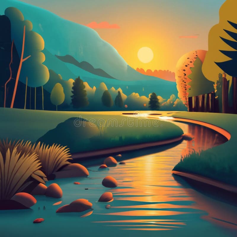 Lit Riverscape Stock Illustrations – 9 Lit Riverscape Stock ...