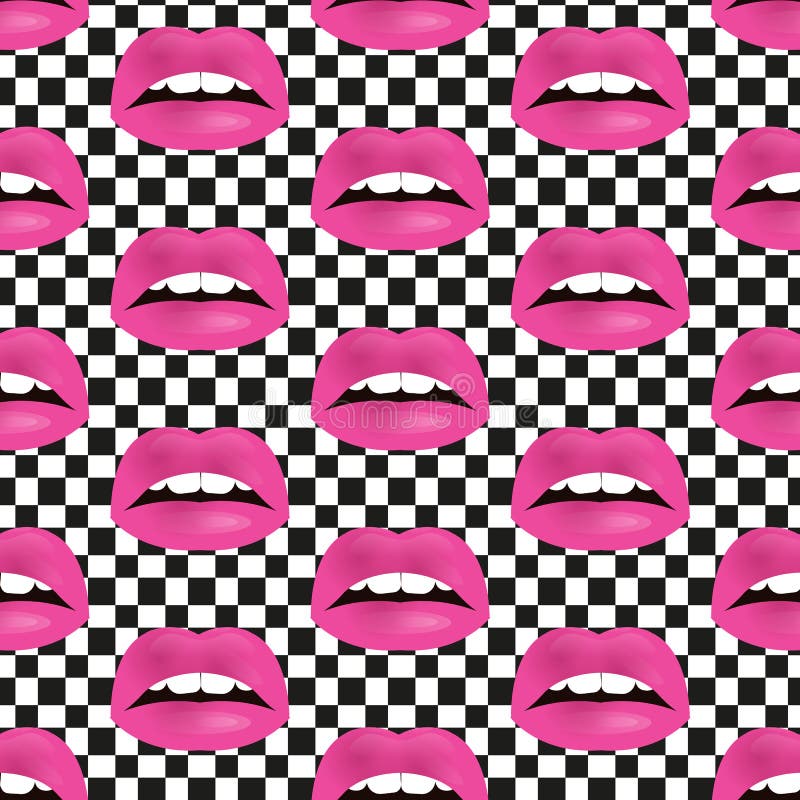 Glamour seamless lip pattern. Vector illustration for fashion design