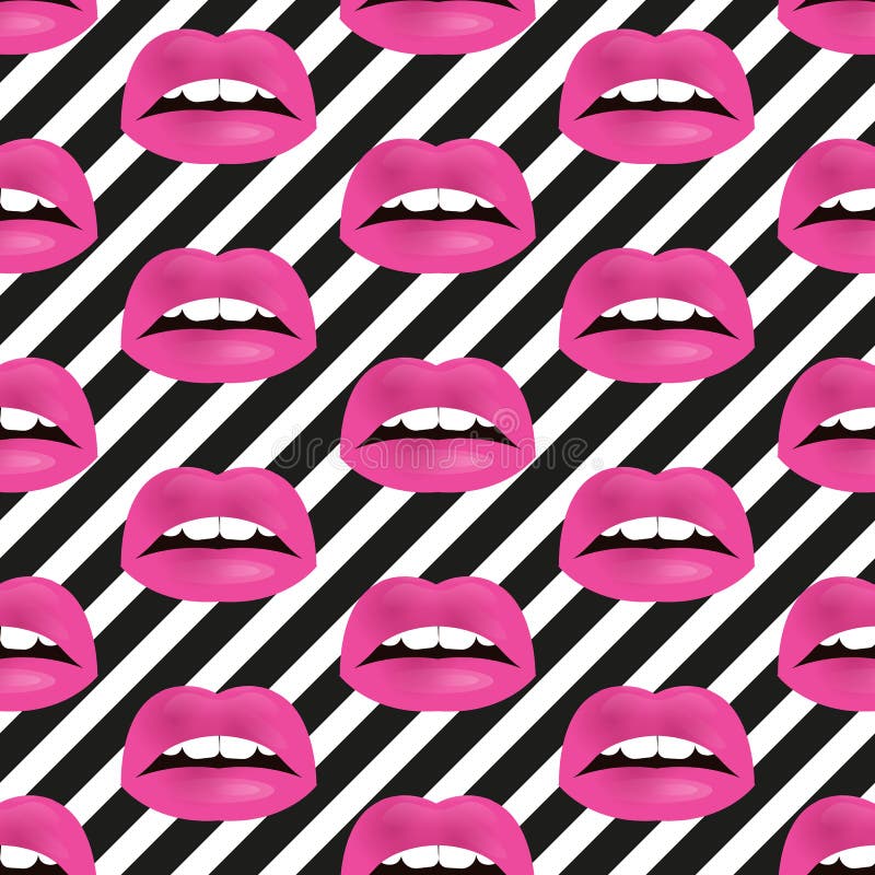 Glamour seamless lip pattern. Vector illustration for fashion design