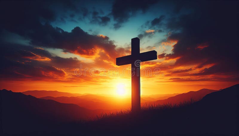 Good Friday Holiday Cross. Crucifixion of Jesus Christ Background ...