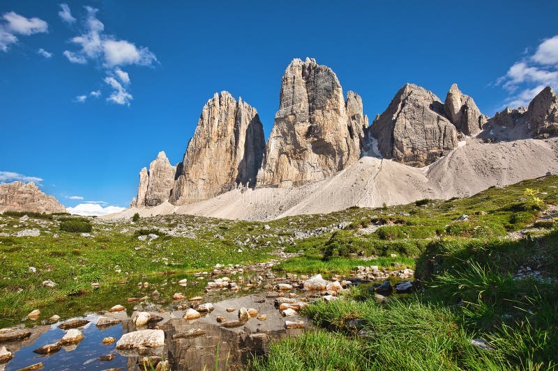 Iconic Peaks of Dolomites in Tre Cime Di Lavaredo Natural Park, Italy ...