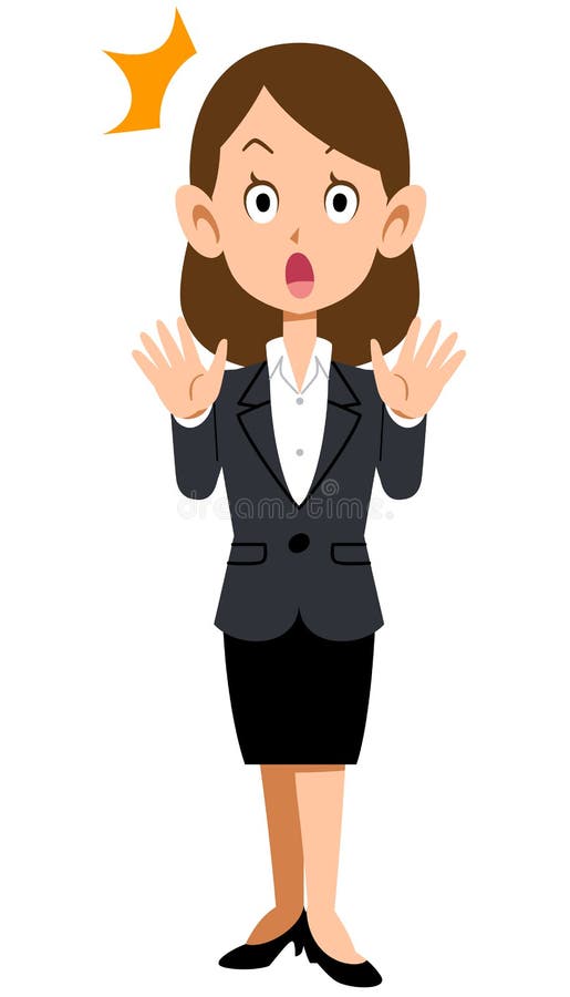 Full body of a surprised woman vector illustration