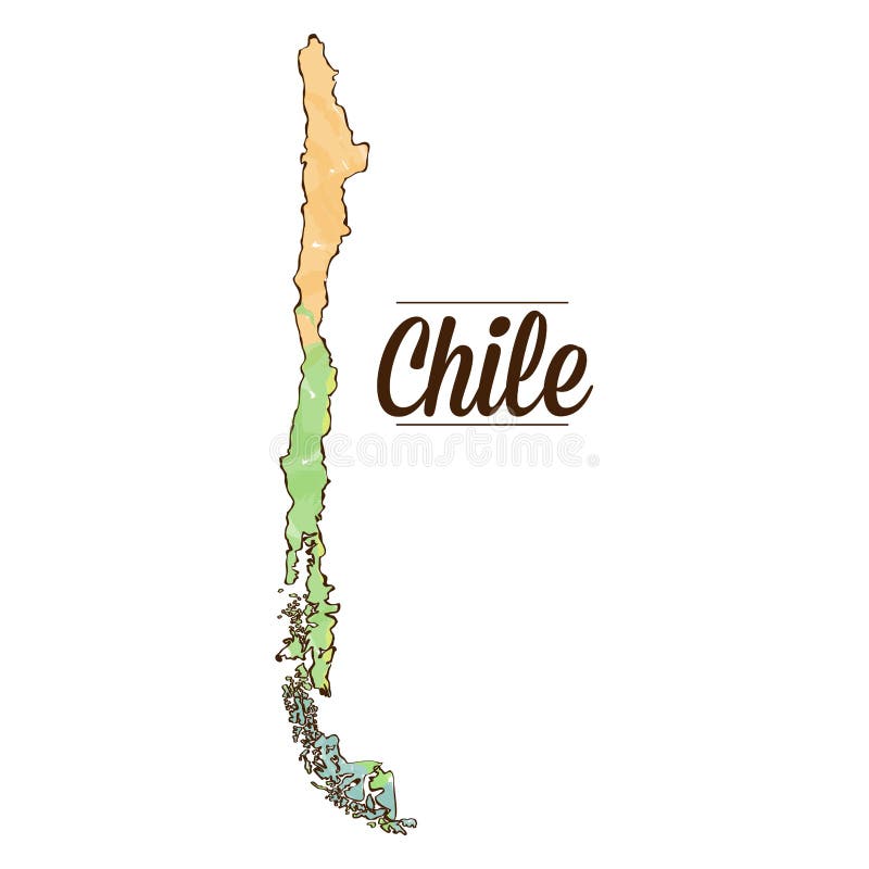 Isolated Chilean map stock vector. Illustration of country - 87383988