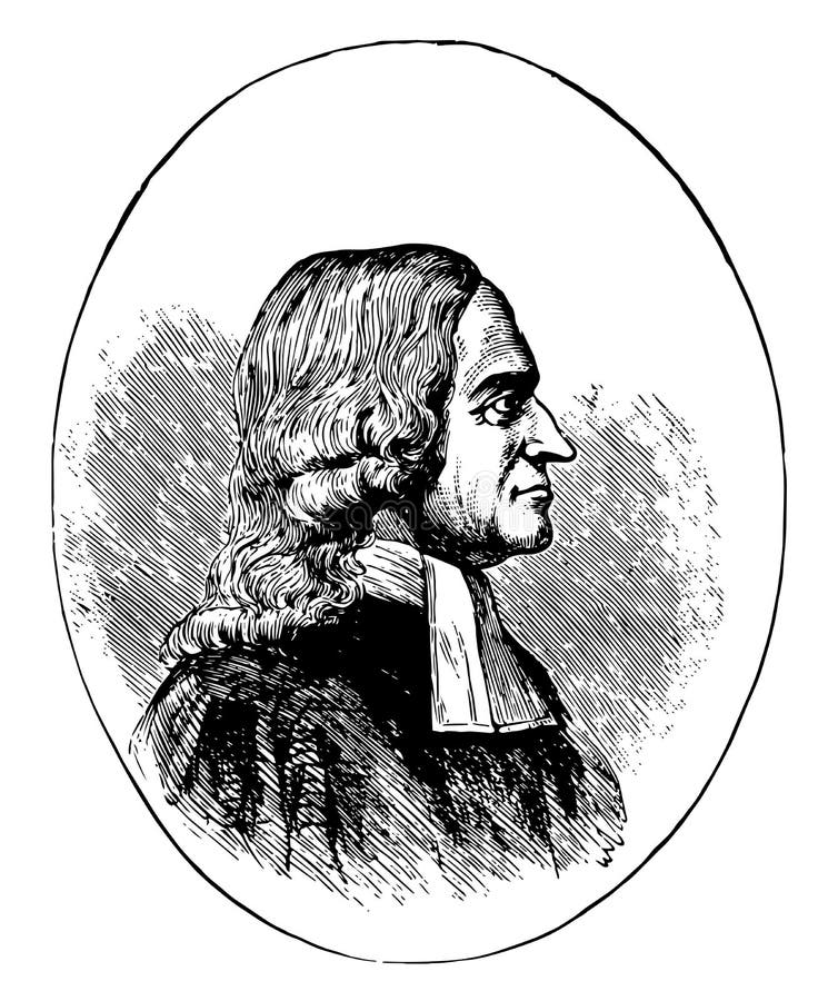 John Wesley 1703 to 1791 he was an English Anglican cleric and theologian vintage line drawing or engraving illustration.