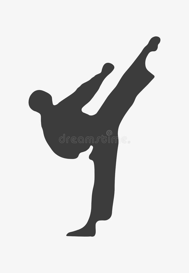 Karate Kick Vector Icon. Martial Art Silhouette Stock Vector ...