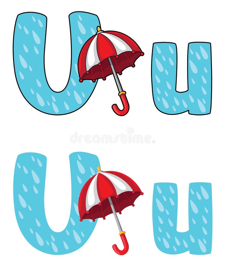 Letter U umbrella stock illustration. Illustration of object - 18024703