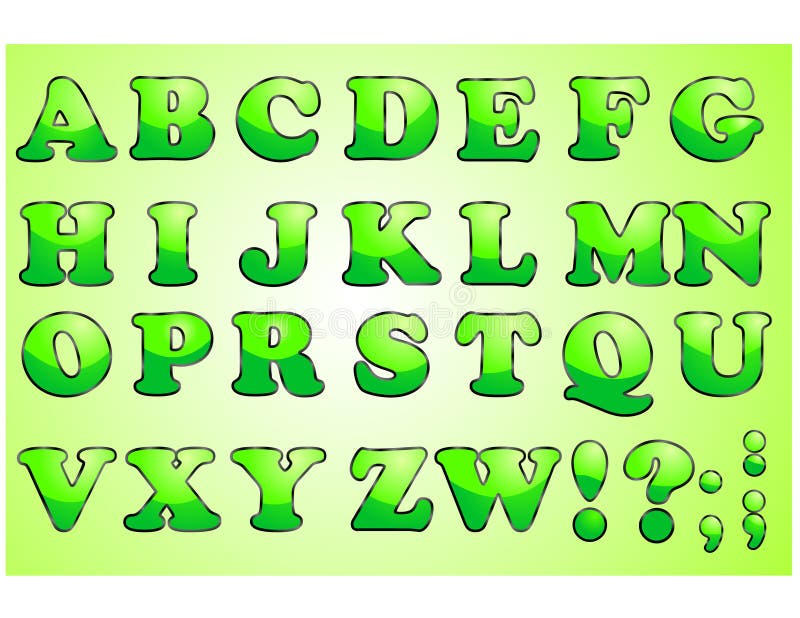 Monster Font. Green Scary Letters. Vector Alphabet Stock Vector ...