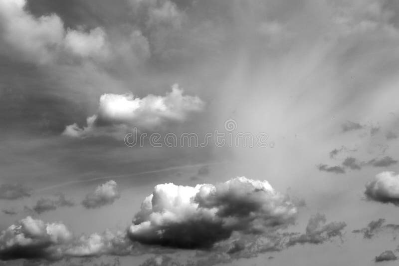 Nature Background 3919 Cloudy Sky Black and White Stock Photo - Image ...