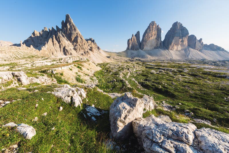 Tre Cime Di Lavaredo, in the Dolomites, Italy Stock Photo - Image of ...