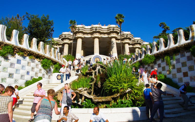 Parc Guell, Barcelona editorial stock image. Image of tourist - 17045204