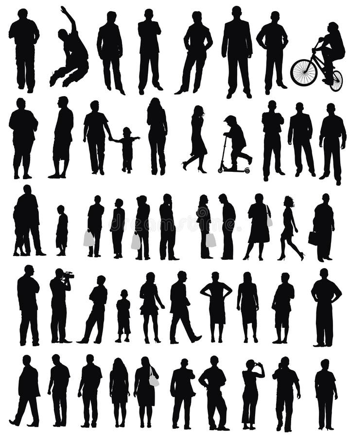 People silhouettes stock vector. Illustration of adult - 47959836