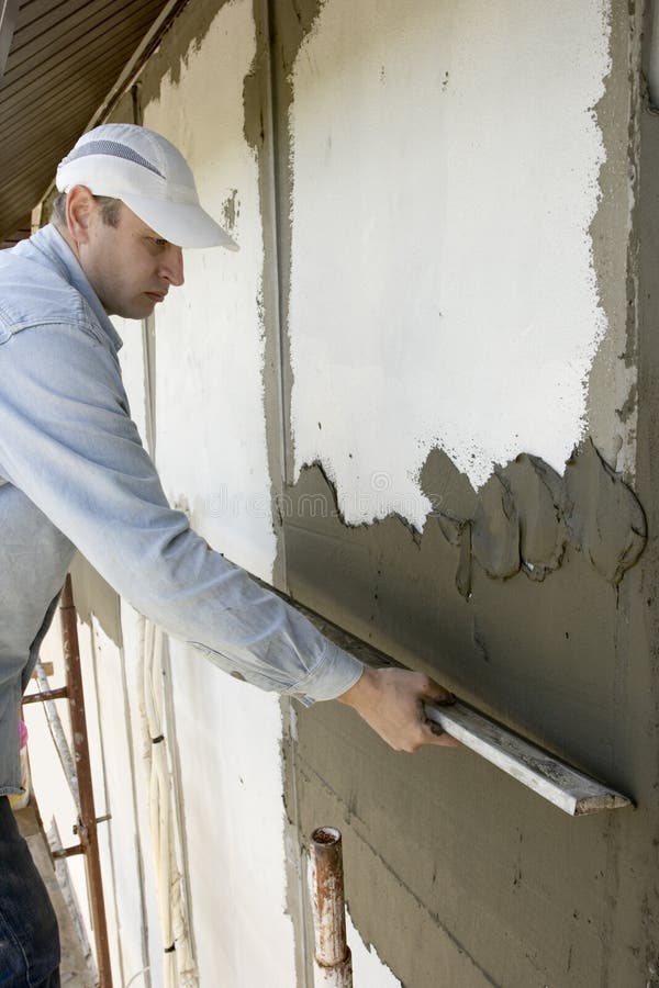 Plasterer stock photo. Image of textured, improvement - 14513238