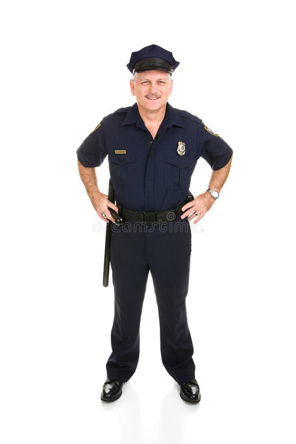 Police Officer Full Body Front Stock Image - Image of friendly, aged ...