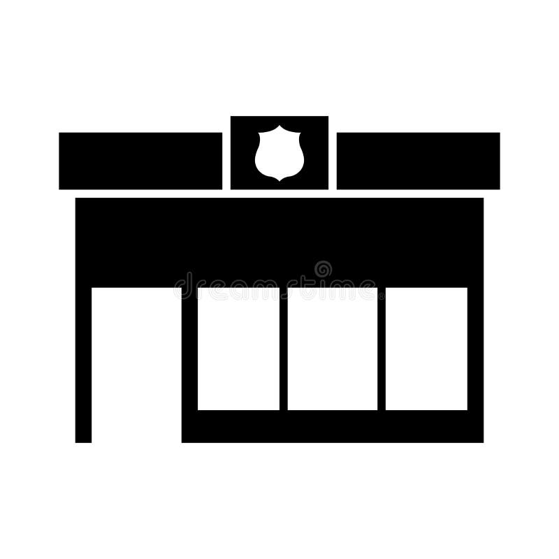 Police Station Icon, Full Black. Suitable for Website Stock Vector ...