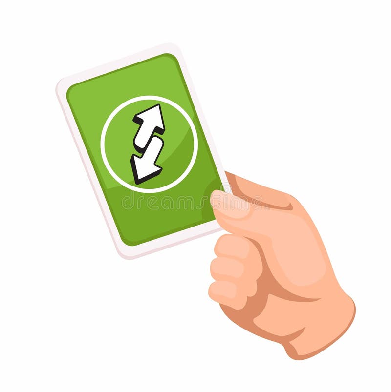 Hand Hold Reverse Card Symbol Cartoon illustration Vector