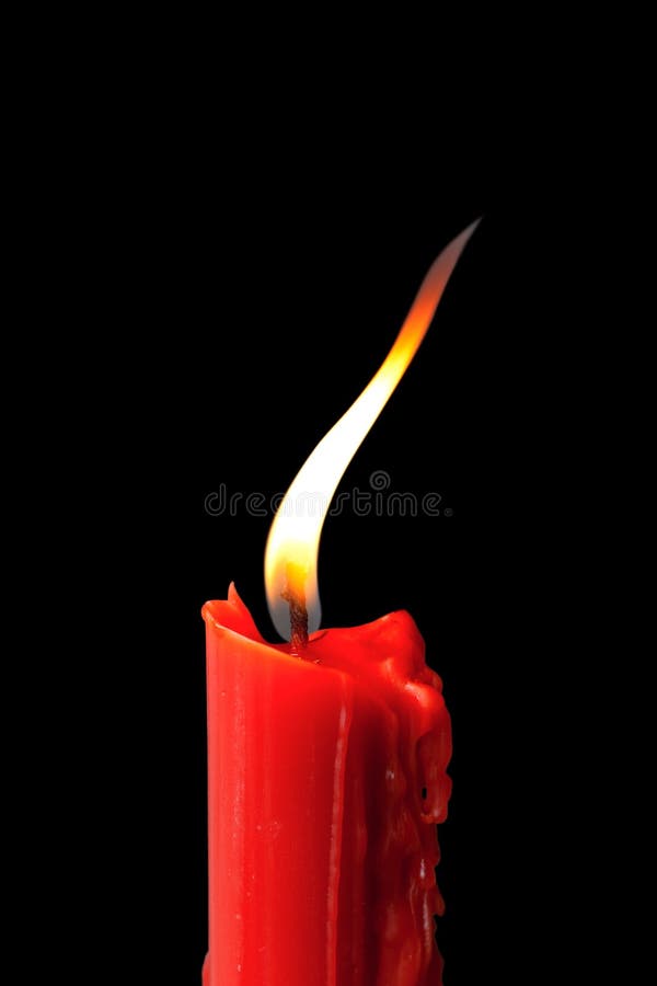 Red Candle in Black Background Stock Image - Image of evening, night:  16150679