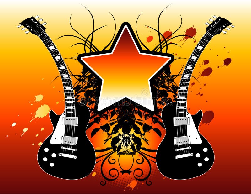 Rock Star Guitar Vector