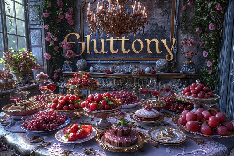 The Seven Deadly Sins Gluttony Stock Photo - Image of gourmet ...