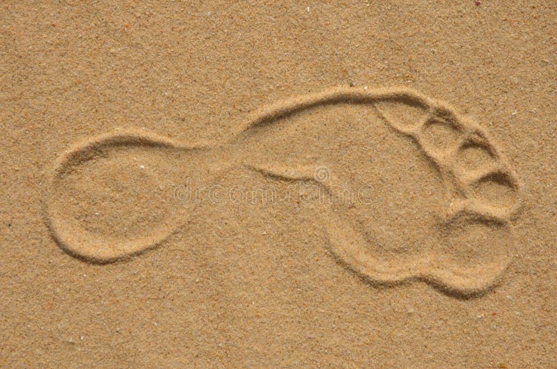 Single footprint on sand