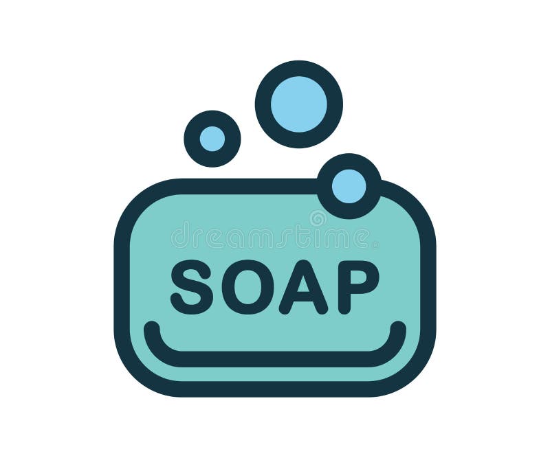 Soap Bar Line Icon with Bubbles. Line, Outline Icon Stock Vector ...