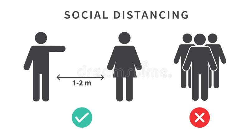 Social Distancing Icon. Keep the 2 Meter Distance. Avoid Crowds ...