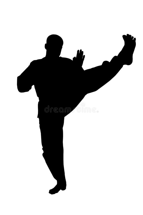 Sport Silhouette, Karate Kick. Stock Photo - Image of black, sport ...