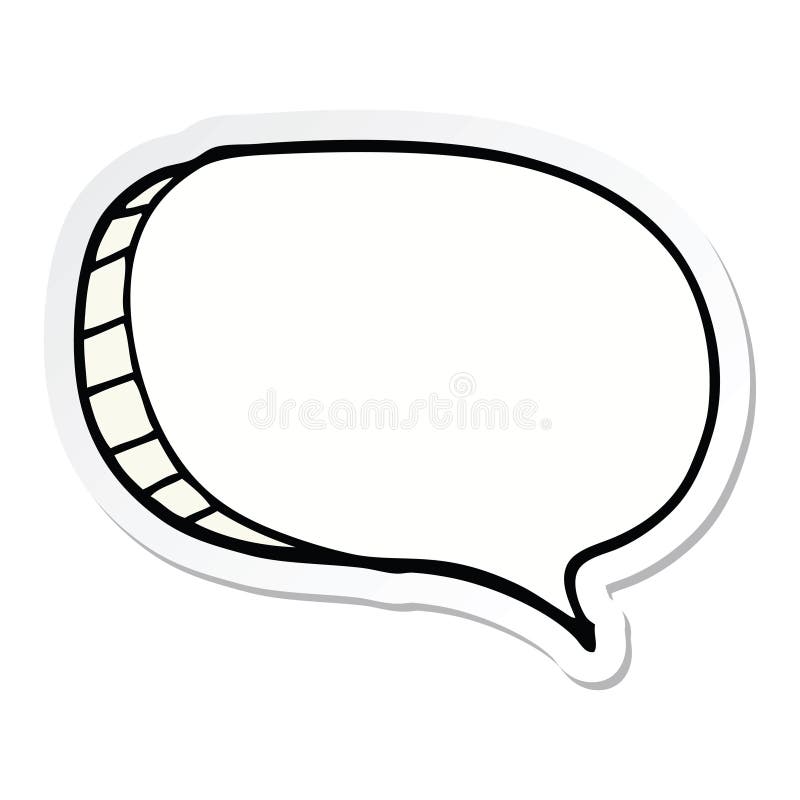 sticker of a cartoon speech bubble