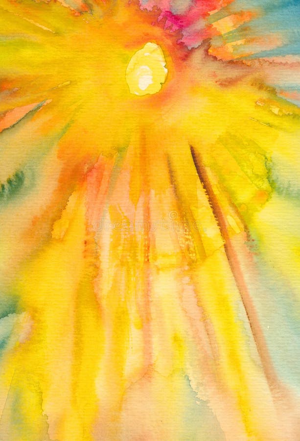 Sun - Watercolor Painting Stock Images - Image: 24079444