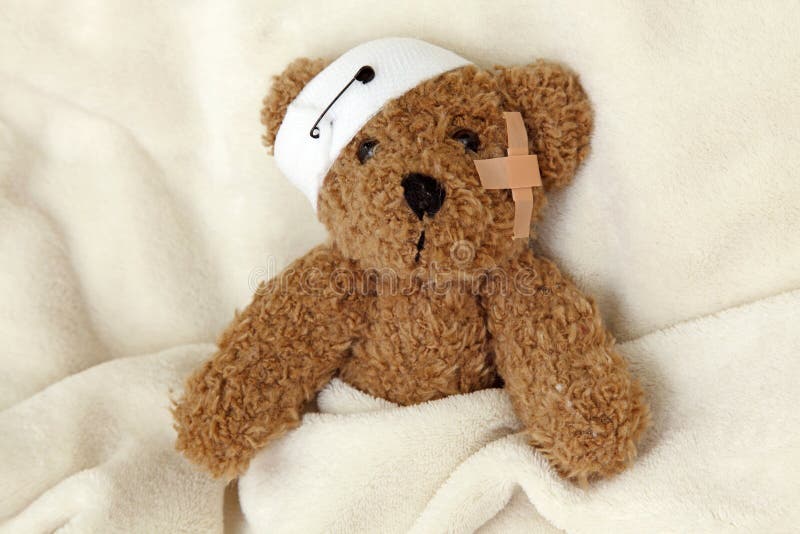 Teddy bear ill royalty free stock photos