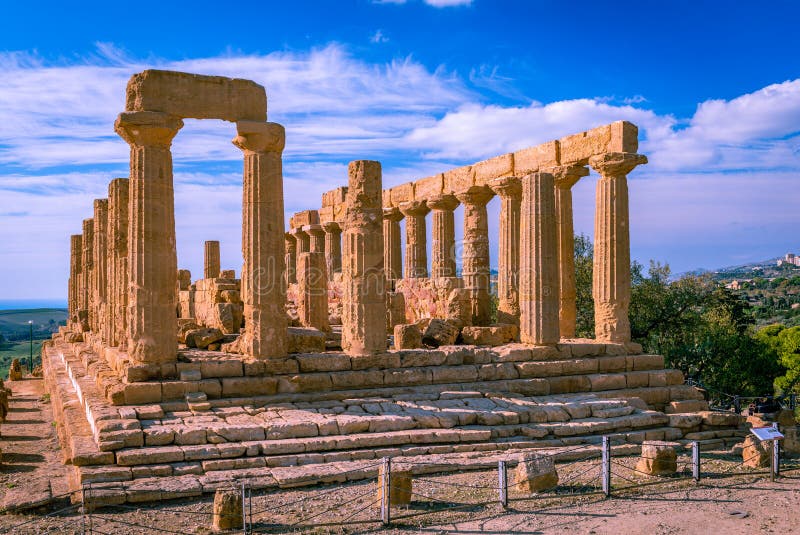 The Temple of Juno in the Valley of the Temples, in Agrigento Stock ...