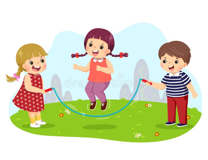 Child Jumping Rope Clipart