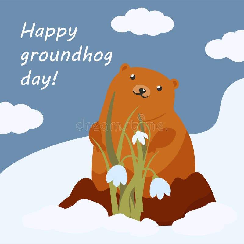 Groundhog .happy Groundhog Day Stock Vector - Illustration of spring ...