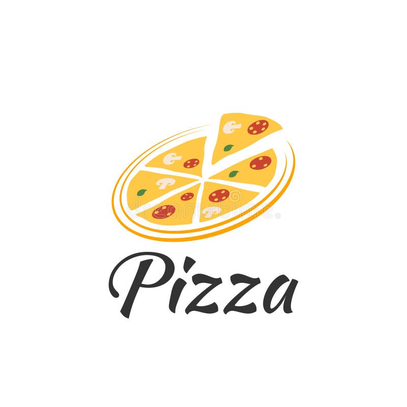 Pizza Logo that Looks Like an Alarm Clock. Stock Vector - Illustration ...