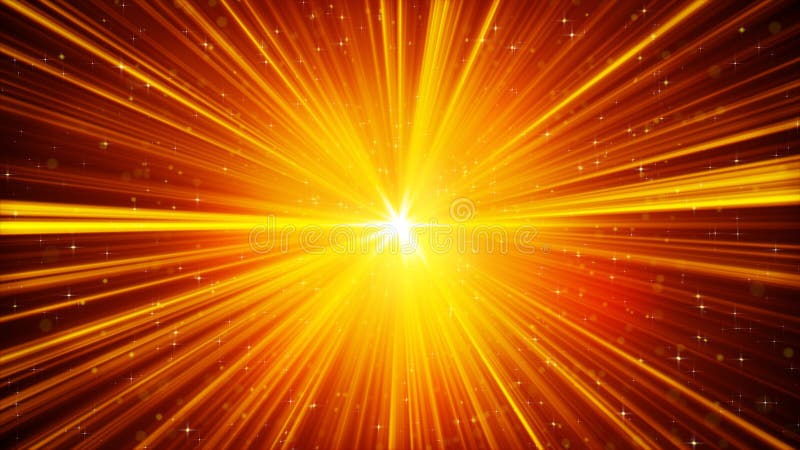 Yellow Shining Light Rays And Stars Background Stock Illustration ...