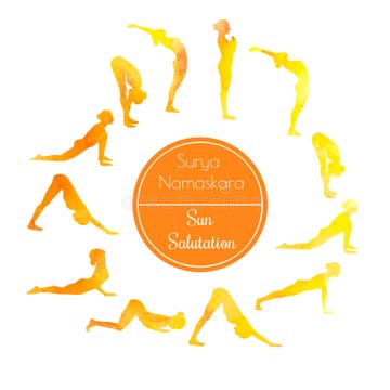 Yoga Sun Salutation Silhouette Stock Illustrations – 216 Yoga Sun ...