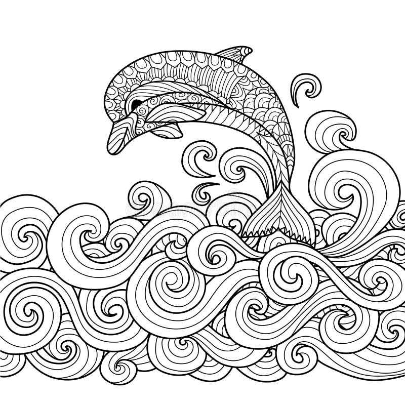 O Projeto Do Zentangle Do Polvo Do Desenho Para O Livro Para Colorir ...