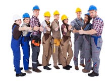 Engineer Team Giving Thumbs Up Stock Images - Image: 10496004