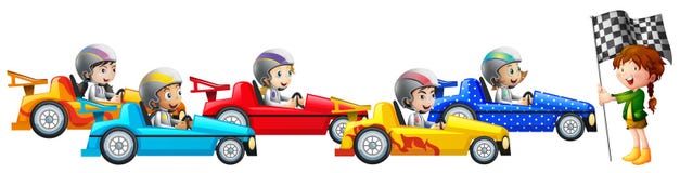 Racing girl stock vector. Illustration of cute, formula - 24415024